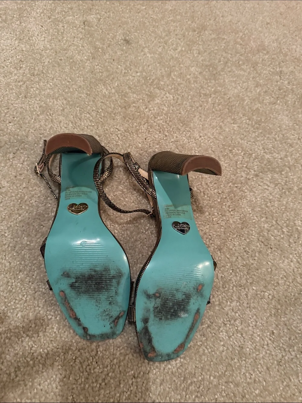 Betsey Johnson metallic Gold Ankle-Strap Women's Sandals